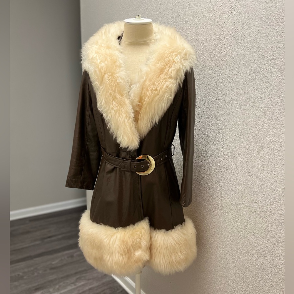 Vintage leather afghan coat